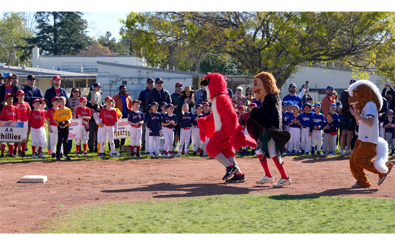 St. Philip's Falcon Wins the School Mascot Race at Opening Day