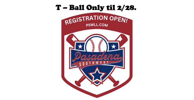Registration is Open for T-Ball Only!