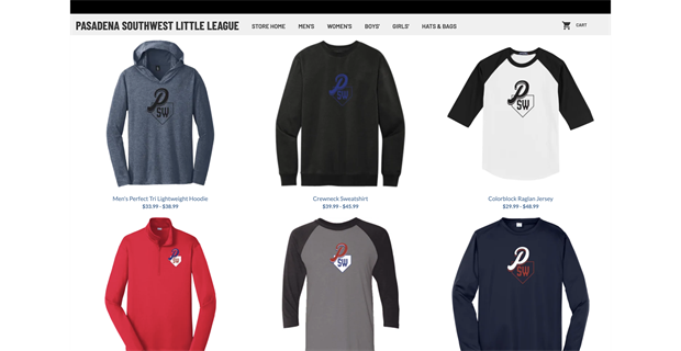 PSWLL League Wear Store via Website